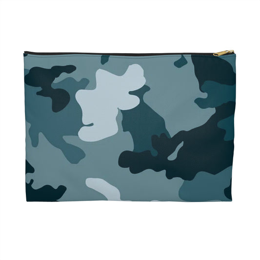 Camouflage Accessory Pouch — Blue Camo Makeup & Travel Organizer