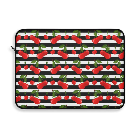 Cherry Pattern Laptop Sleeve | Stylish Tech Bag for Students, Office Workers, Gifts for Holidays, Back to School, Vibrant Protective Case