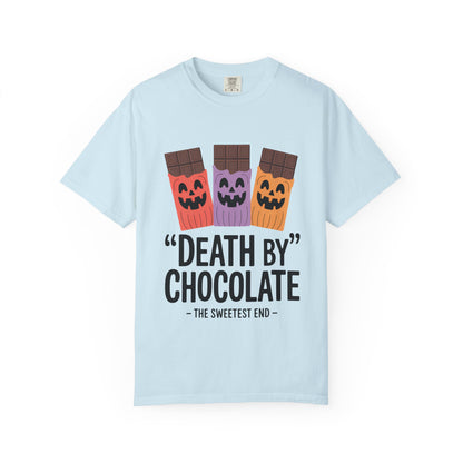 Death by Chocolate Unisex Tee - Sweet Treat Shirt for Chocoholics, Foodie Gift, Halloween Outfit, Fun Casual Wear