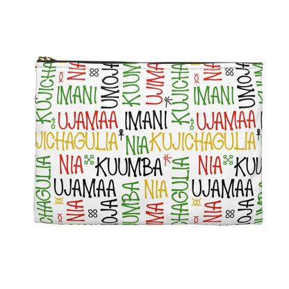 Vibrant Kwanzaa Accessory Pouch, Ethnic Patterns, Holiday Storage Bag, Gift for Her, Travel Makeup Case, Eco-Friendly Pouch