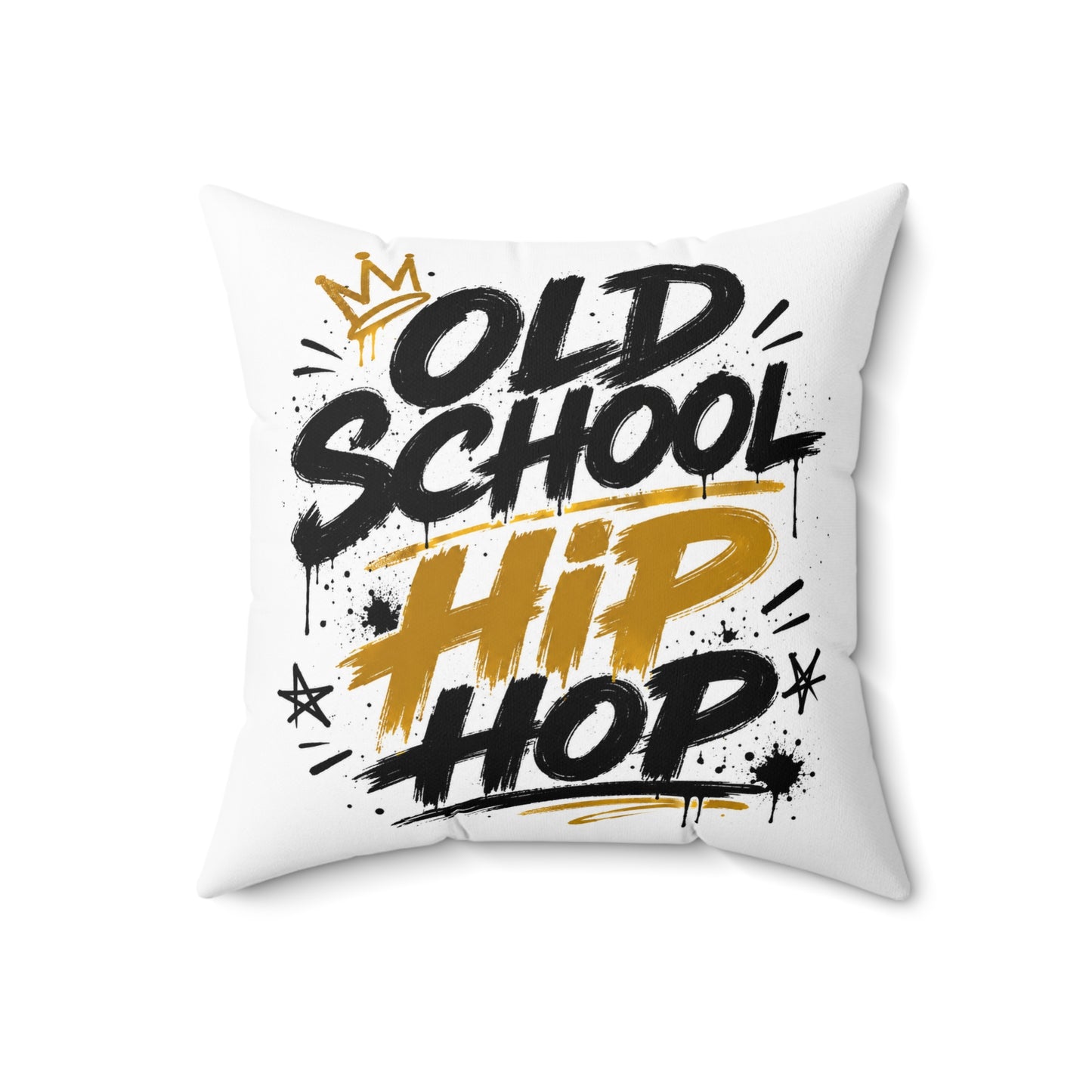 Old School Hip Hop Decorative Pillow — Retro Graffiti Throw Cushion