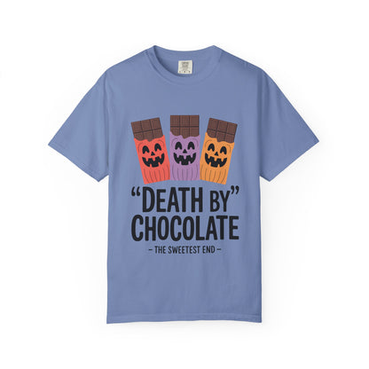 Death by Chocolate Unisex Tee - Sweet Treat Shirt for Chocoholics, Foodie Gift, Halloween Outfit, Fun Casual Wear