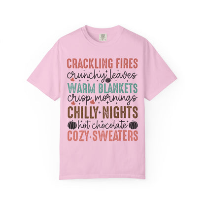 Fall Cozy T-Shirt, Unisex Autumn Tee, Warm Blankets Fashion, Seasonal Gift, Chilly Nights Apparel, Cute Thanksgiving Shirt