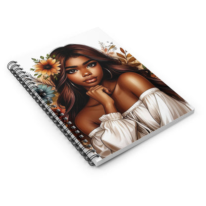 Boho Floral Spiral Notebook - Ruled Line - Elegant Design for Inspiration & Creativity