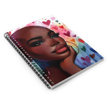 Colorful Heart Motif Spiral Notebook - Ruled Lines for Creative Expression