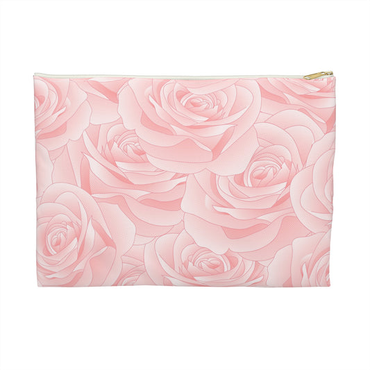 Blush Pink Rose Accessory Pouch | Floral Cosmetic Bag, Makeup Organizer, Travel Essentials, Gift for Her, Bridal Party Favor