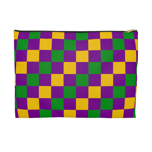 Mardi Gras Accessory Pouch, Colorful Cosmetic Bag, Zip Pouch for Festival, Makeup Organizer, Gift for Party Lovers
