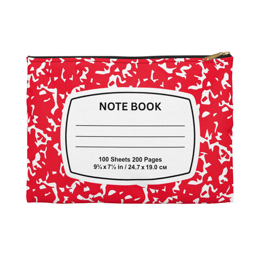 Colorful Accessory Pouch for Notes, Makeup Bag, Travel Organizer, Fun School Supplies, Gift for Students, Red