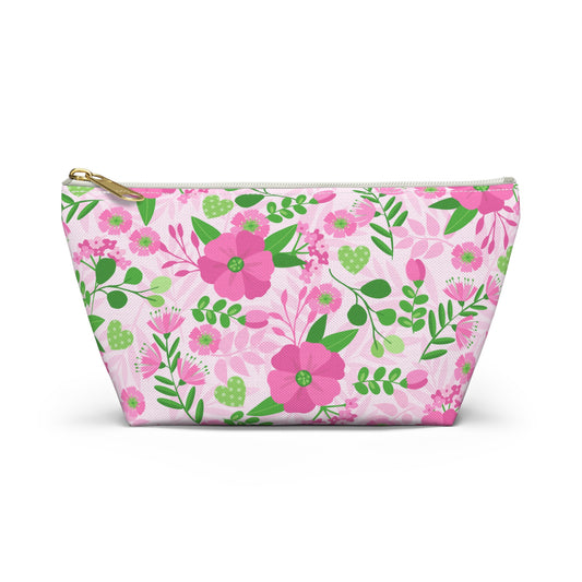 Floral Accessory Pouch - Colorful Makeup Bag, Travel Organizer, Gift for Her, Cute Pencil Case, Floral Print