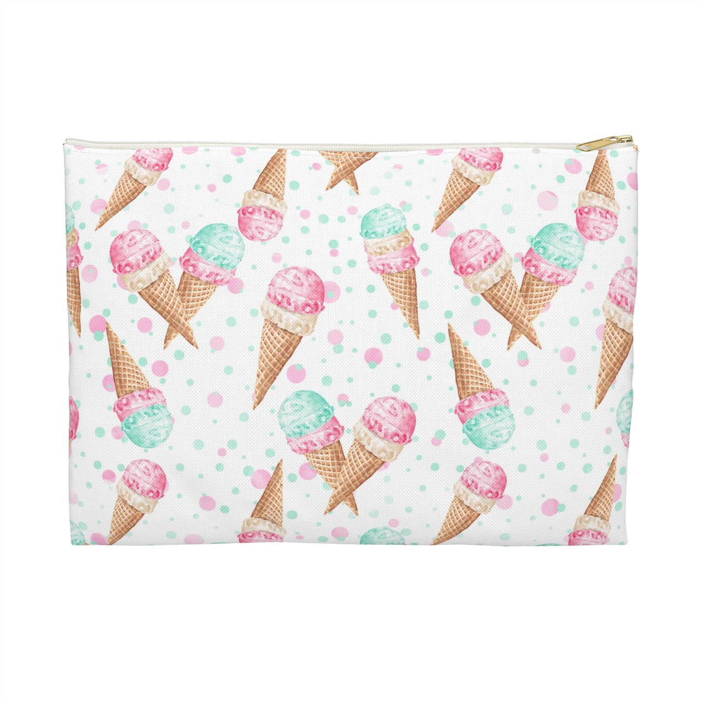 Ice Cream Accessory Pouch | Cute Makeup Bag, Travel Organizer, Gift for Ice Cream Lovers, Fun Pencil Case, Summer Vibes