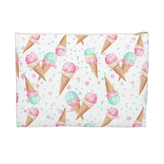 Ice Cream Accessory Pouch | Cute Makeup Bag, Travel Organizer, Gift for Ice Cream Lovers, Fun Pencil Case, Summer Vibes