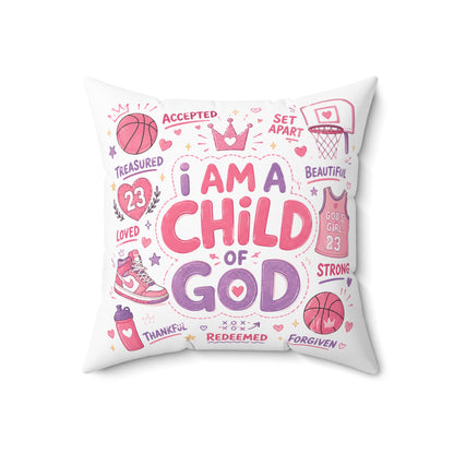 Child of God Decorative Pillow — Inspirational Christian Throw Pillow for Girls