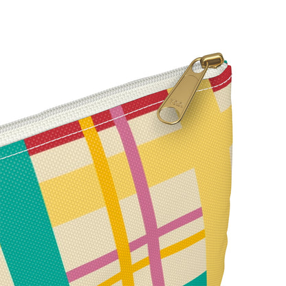 Vibrant Plaid Accessory Pouch | Colorful Cosmetic Bag, Organizer, Gift for Her, Makeup Bag, Travel Essentials