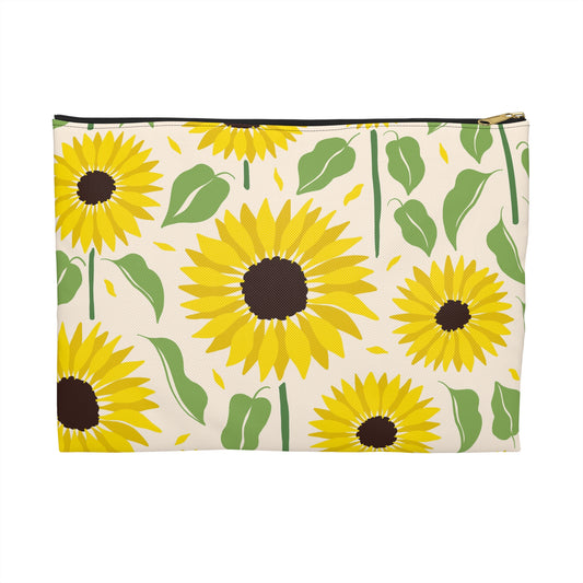 Bright Sunflower Accessory Pouch | Fun Floral Storage for Makeup, Travel, Gifts, Back to School, Eco-friendly Style