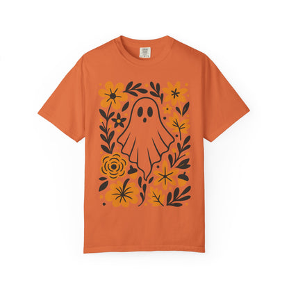 Cute Ghost Floral Unisex T-Shirt, Halloween Shirt, Casual Wear, Fall Fashion, Gift for Spooky Season