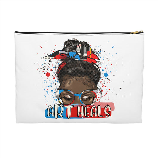 Art Heals Accessory Pouch | Creative Gift, Makeup Bag, Artsy Storage, Inspirational Item, Artist Supplies