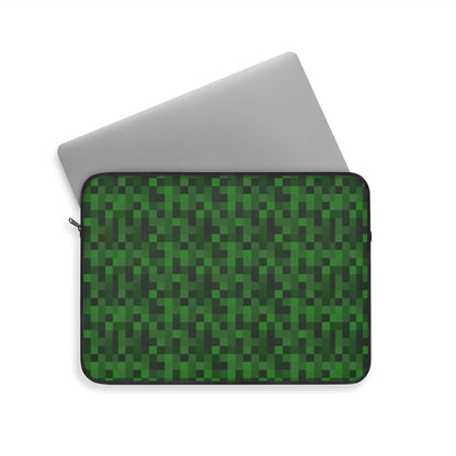 Minecraft-Inspired Laptop Sleeve, Green Pixel Design, Gift for Gamers, Eco-Friendly Sleeve, Laptop Case, Student Accessory