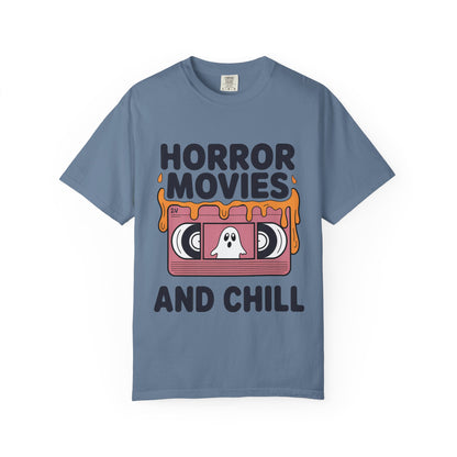 Horror Movies Chill T-Shirt - Perfect for Movie Nights, Halloween Parties, Gifts for Film Lovers, Unisex Tee