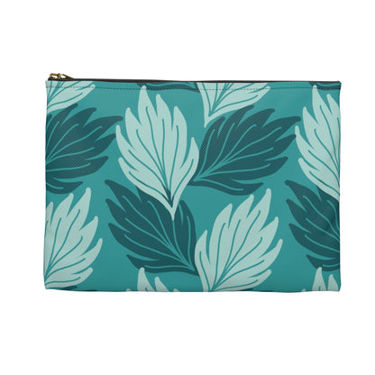 Chic Leaf Pattern Accessory Pouch for Essentials, Makeup Bag, Travel Organizer, Gifts for Her, Floral Storage