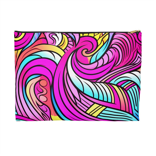 Vibrant Colorful Accessory Pouch | Makeup Bag, Travel Organizer, Gift for Her, Artsy Purse, Fun School Supplies