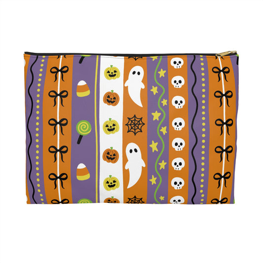 Halloween Accessory Pouch, Spooky Makeup Bag, Trick or Treat Clutch, Ghost and Skull Organizer, Cute Storage for Fall