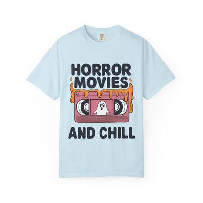 Horror Movies Chill T-Shirt - Perfect for Movie Nights, Halloween Parties, Gifts for Film Lovers, Unisex Tee