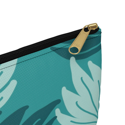 Chic Leaf Pattern Accessory Pouch for Essentials, Makeup Bag, Travel Organizer, Gifts for Her, Floral Storage
