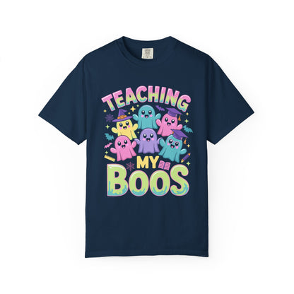 Colorful Teaching My Boos T-Shirt, Cute Halloween Gift, Teacher Appreciation Top, Fall Fashion Wear, Unisex Spooky Shirt