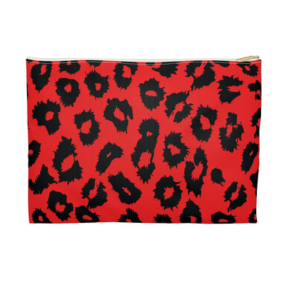 Bold Leopard Print Accessory Pouch, Makeup Bag, Travel Organizer, Clutch, Pencil Case, Gift for Her