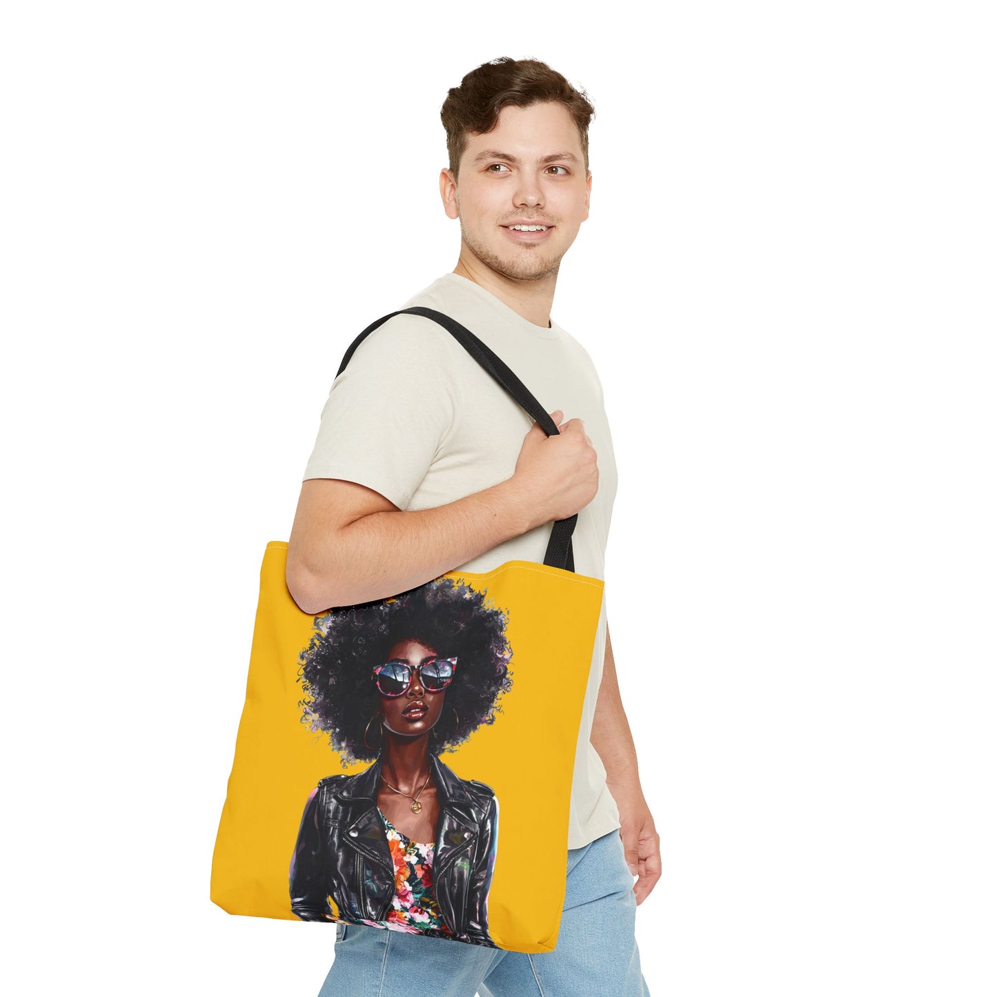 Chic African American Tote Bag, Fashionable Handbag, Eco-Friendly Shopper, Statement Bag, Gift for Her, Summer Accessory