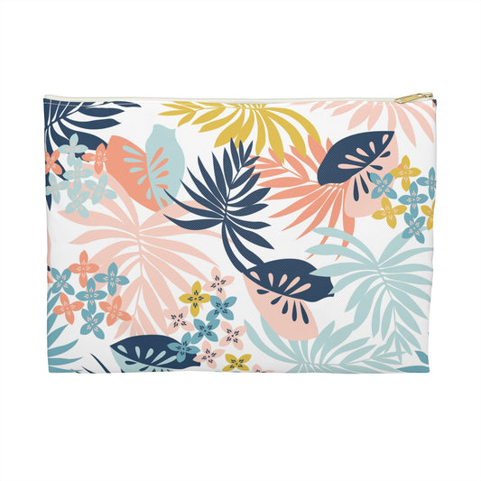 Tropical Accessory Pouch for Travel, Makeup, Beach, Gift, Summer Vibrance, Floral and Striped Designs