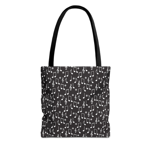 Musical Notes Tote Bag, Eco-Friendly Shopping Bag, Music Lover Gift, Stylish Carry-All, Gift for Musicians