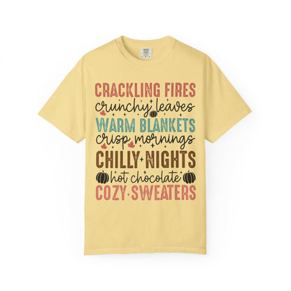 Fall Cozy T-Shirt, Unisex Autumn Tee, Warm Blankets Fashion, Seasonal Gift, Chilly Nights Apparel, Cute Thanksgiving Shirt