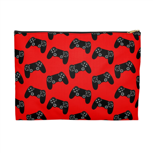 Gaming Accessory Pouch, Gamer Gift, Video Game Storage, Console Controller Bag, Red Gaming Pouch