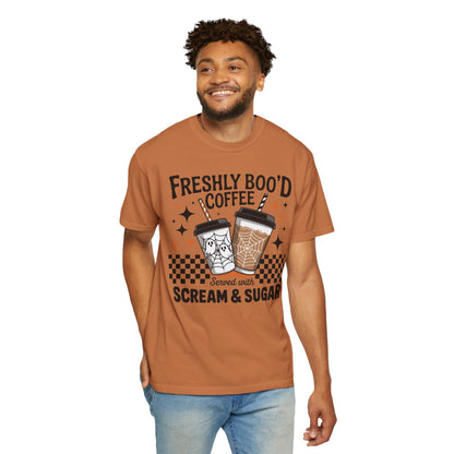Spooky Vibes Coffee T-shirt, Halloween Gift, Unisex Tee, Fall Fashion, Casual Comfortable Wear, Fun Holiday Top