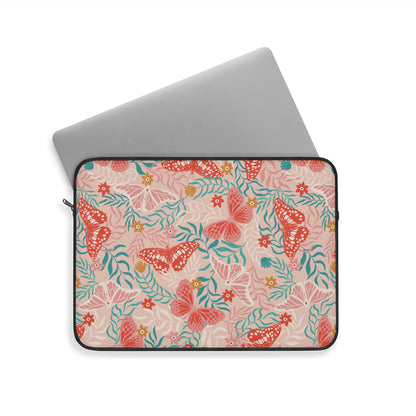 Stylish Floral Laptop Sleeve, Boho Laptop Case, Butterfly Sleeve, Flower Pattern Laptop Cover, Personalized Tech Accessory