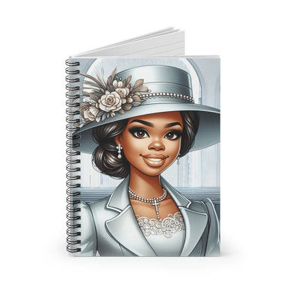 Elegant Spiral Notebook - Ruled Line with Chic Hat Design