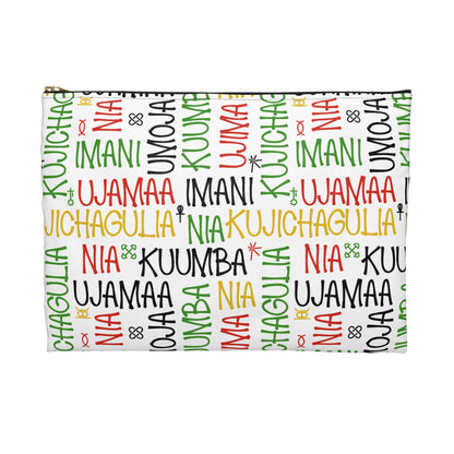 Vibrant Kwanzaa Accessory Pouch, Ethnic Patterns, Holiday Storage Bag, Gift for Her, Travel Makeup Case, Eco-Friendly Pouch