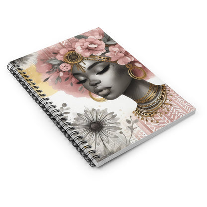 Elegant Floral Spiral Notebook - Ruled Lines for Inspirational Writing
