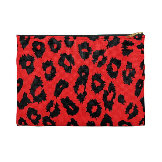 Bold Leopard Print Accessory Pouch, Makeup Bag, Travel Organizer, Clutch, Pencil Case, Gift for Her