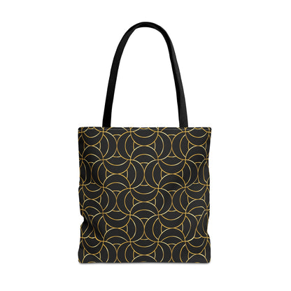 Gold Geometric Circle Tote Bag