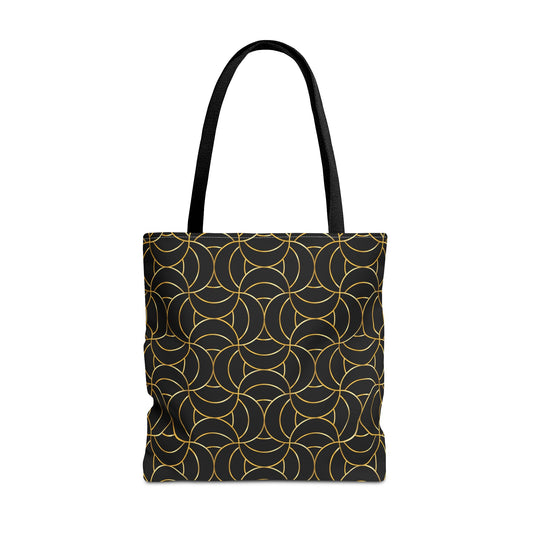 Gold Geometric Circle Tote Bag