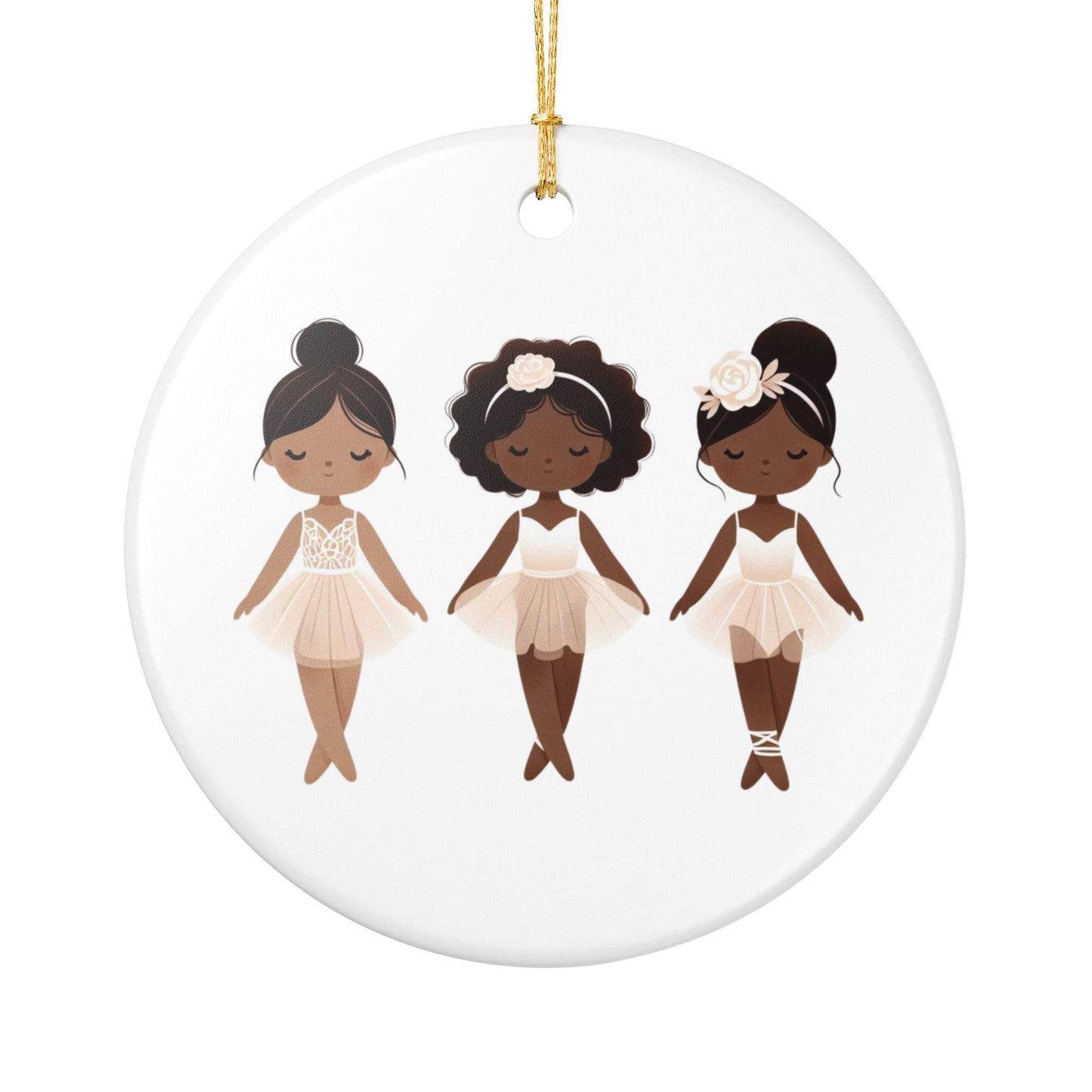Ballerina Trio Ceramic Ornament – Cute Dancing Girls Holiday Decoration