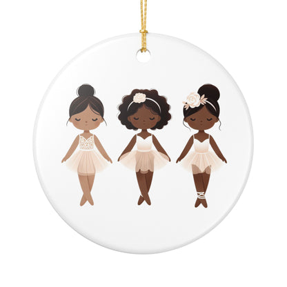 Ballerina Trio Ceramic Ornament – Cute Dancing Girls Holiday Decoration