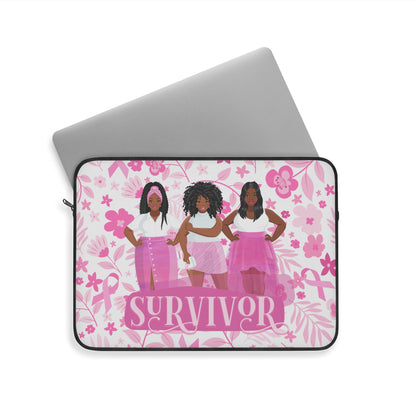 Empowering Survivor Laptop Sleeve, Breast Cancer Awareness Gift, Inspirational Tech Accessory, Women Empowerment, Motivational Laptop Case