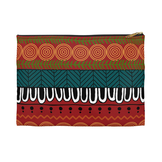 Colorful Patterned Accessory Pouch - Boho Style Makeup Bag, Travel Organizer, Gift for Her, Ethnic Design Toiletry Bag, Eco-Friendly Storage