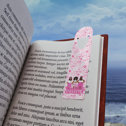 Survivor Bookmark | Inspirational Book Gift, Reading Accessory, Pink Flower Design, Cancer Awareness, Motivational Keepsake