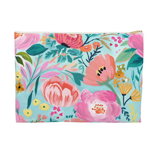 Floral Accessory Pouch, Makeup Bag, Floral Organizer, Travel Pouch, Spring Gift, Cute Storage Bag