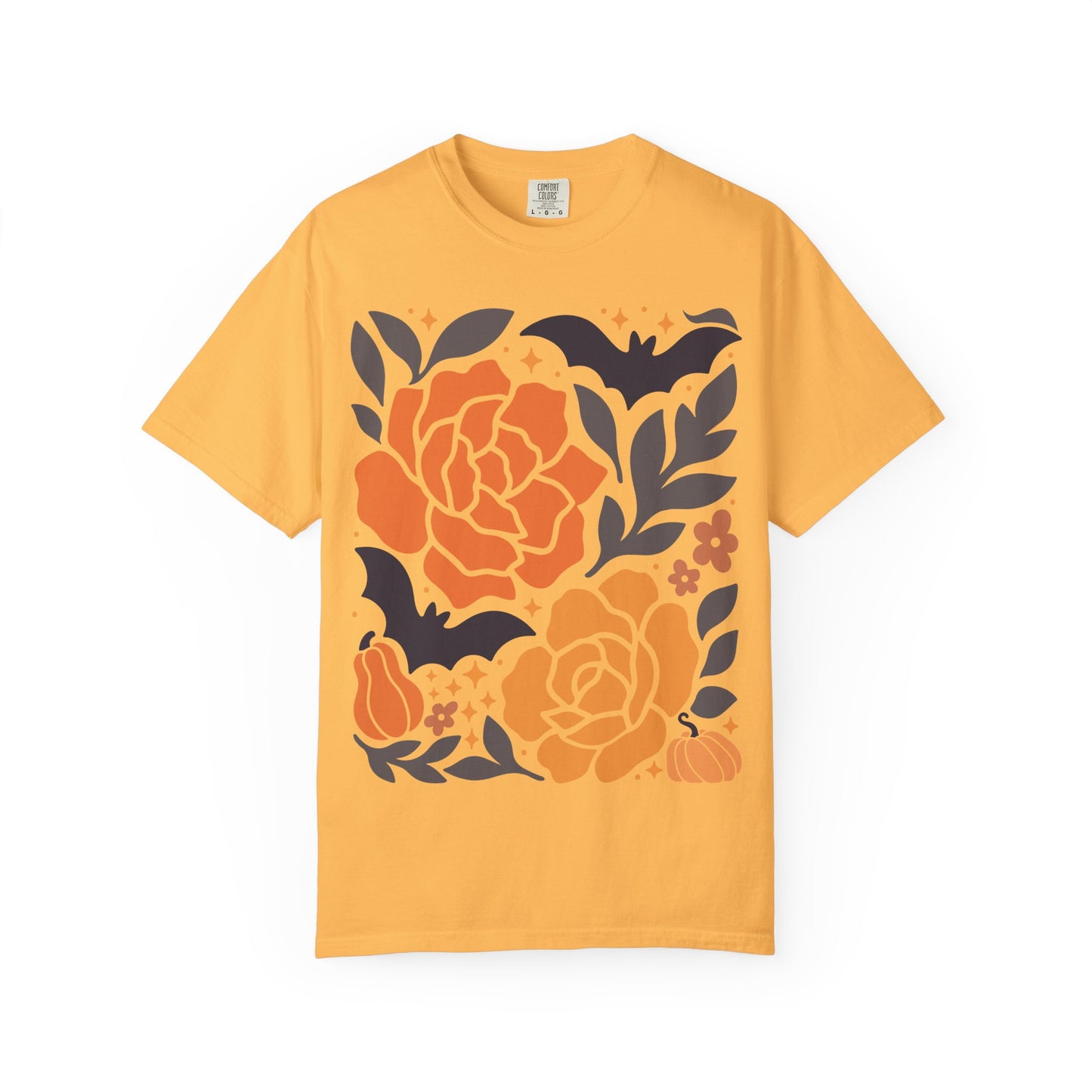 Halloween Floral T-Shirt, Fall Shirt, Unisex Tee, Spooky Apparel, Gift for Her, Floral Top, Autumn Fashion