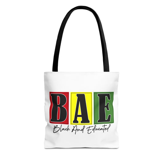 Empowering Tote Bag - Black And Educated | Stylish Carryall, Eco-Friendly Shopping, Gift for Students, Black History Month